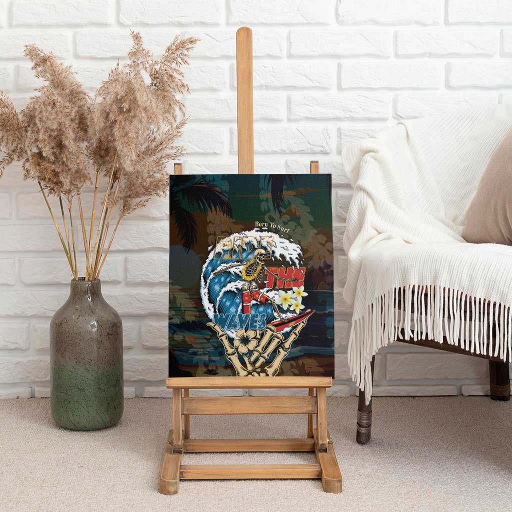 Aloha Hawaii Surfing Skull Canvas Wall Art Shaka Skeleton Ride The Waves LT14 - Polynesian Pride