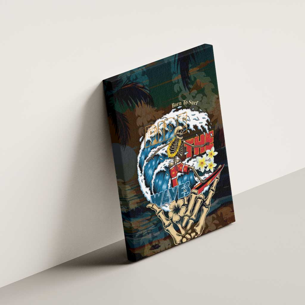 Aloha Hawaii Surfing Skull Canvas Wall Art Shaka Skeleton Ride The Waves LT14 - Polynesian Pride
