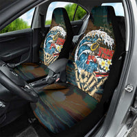 Aloha Hawaii Surfing Skull Car Seat Cover Shaka Skeleton Ride The Waves - Polynesian Pride