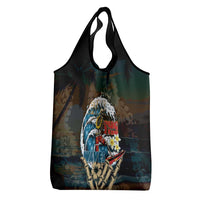 Aloha Hawaii Surfing Skull Grocery Bag Shaka Skeleton Ride The Waves LT14 - Polynesian Pride
