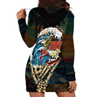 Aloha Hawaii Surfing Skull Hoodie Dress Shaka Skeleton Ride The Waves - Polynesian Pride