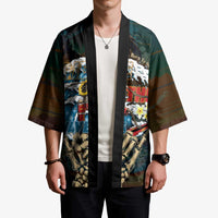 Aloha Hawaii Surfing Skull Kimono Shaka Skeleton Ride The Waves - Polynesian Pride