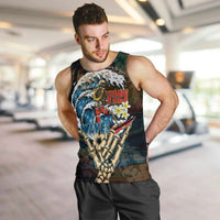 Aloha Hawaii Surfing Skull Men Tank Top Shaka Skeleton Ride The Waves LT14 Black - Polynesian Pride