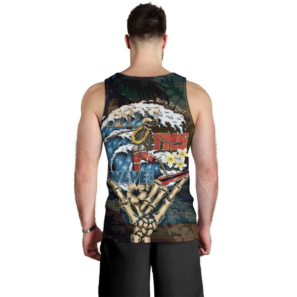 Aloha Hawaii Surfing Skull Men Tank Top Shaka Skeleton Ride The Waves LT14 - Polynesian Pride