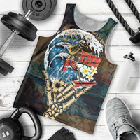 Aloha Hawaii Surfing Skull Men Tank Top Shaka Skeleton Ride The Waves LT14 - Polynesian Pride