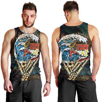 Aloha Hawaii Surfing Skull Men Tank Top Shaka Skeleton Ride The Waves LT14 - Polynesian Pride