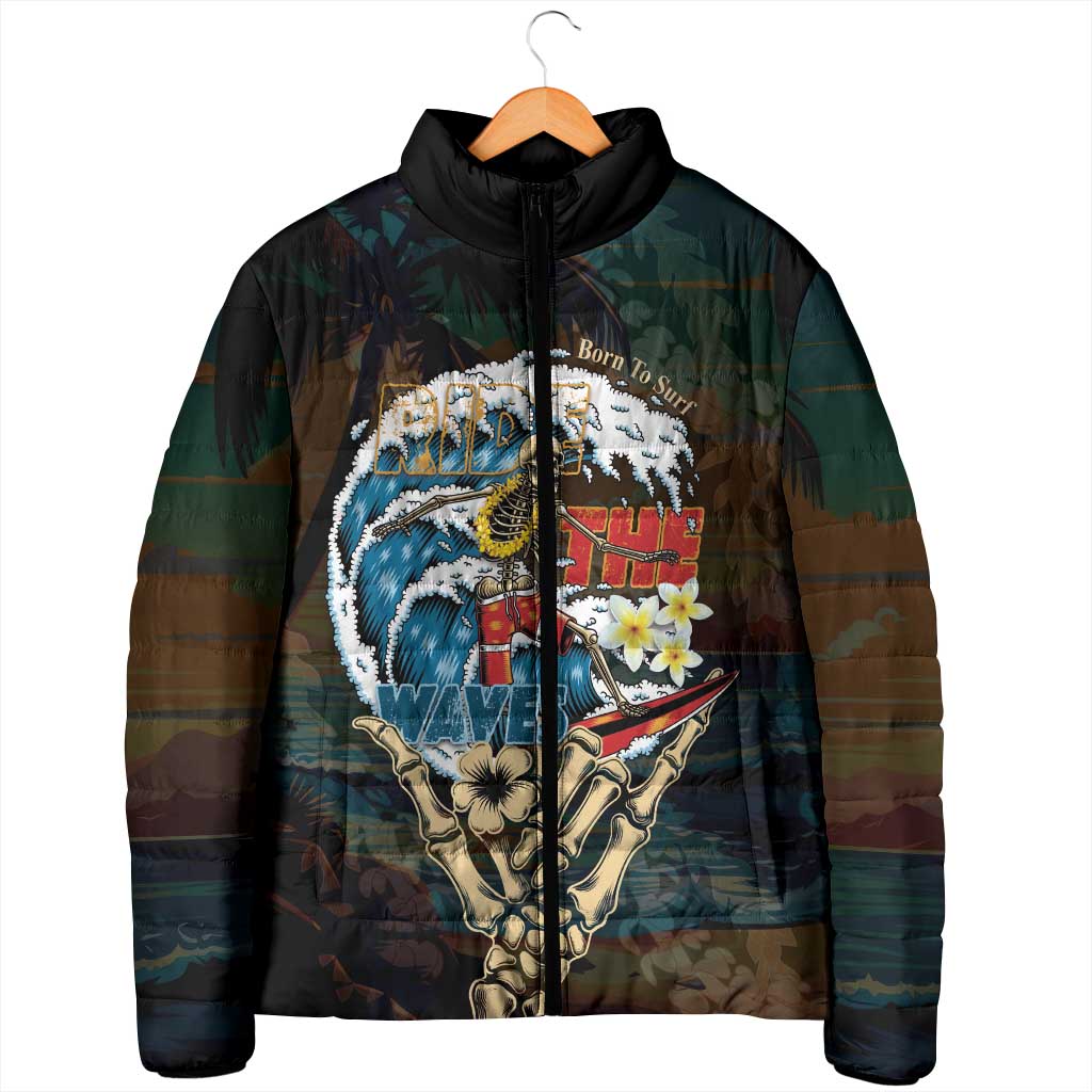 Aloha Hawaii Surfing Skull Padded Jacket Shaka Skeleton Ride The Waves LT14 - Polynesian Pride