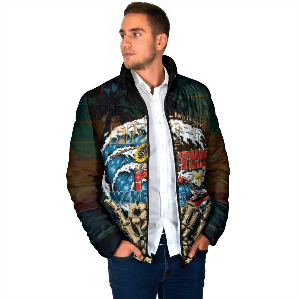 Aloha Hawaii Surfing Skull Padded Jacket Shaka Skeleton Ride The Waves LT14 - Polynesian Pride