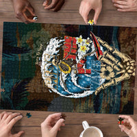 Aloha Hawaii Surfing Skull Puzzle Shaka Skeleton Ride The Waves LT14 - Polynesian Pride