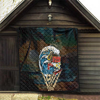Aloha Hawaii Surfing Skull Quilt Shaka Skeleton Ride The Waves - Polynesian Pride