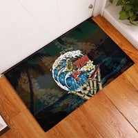 Aloha Hawaii Surfing Skull Rubber Doormat Shaka Skeleton Ride The Waves LT14 - Polynesian Pride