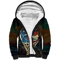 Aloha Hawaii Surfing Skull Sherpa Hoodie Shaka Skeleton Ride The Waves LT14 Unisex Black - Polynesian Pride