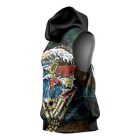 Aloha Hawaii Surfing Skull Sleeveless Hoodie Shaka Skeleton Ride The Waves LT14 - Polynesian Pride
