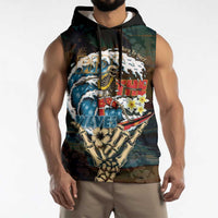 Aloha Hawaii Surfing Skull Sleeveless Hoodie Shaka Skeleton Ride The Waves LT14 - Polynesian Pride