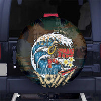 Aloha Hawaii Surfing Skull Spare Tire Cover Shaka Skeleton Ride The Waves - Polynesian Pride