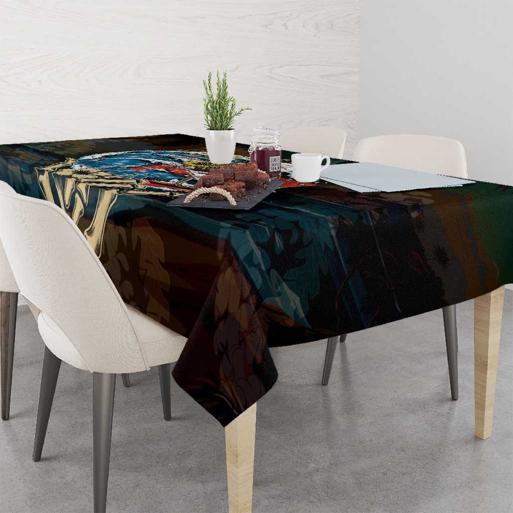 Aloha Hawaii Surfing Skull Tablecloth Shaka Skeleton Ride The Waves LT14 - Polynesian Pride