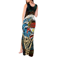 Aloha Hawaii Surfing Skull Tank Maxi Dress Shaka Skeleton Ride The Waves - Polynesian Pride