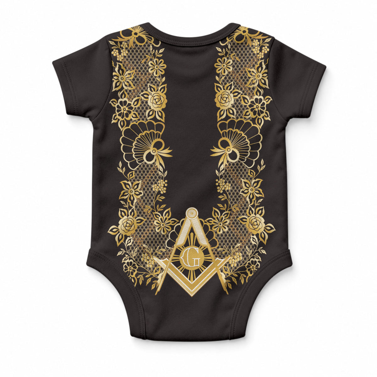 Personalised Filipino Freemasonry Baby Onesie Masonic Barong Tagalog Inspired Ivory White