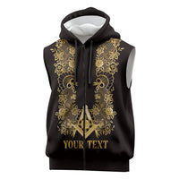 Personalised Filipino Freemasonry Sleeveless Zip Hoodie Masonic Barong Tagalog Inspired Ivory White LT14 Ivory White - Polynesian Pride