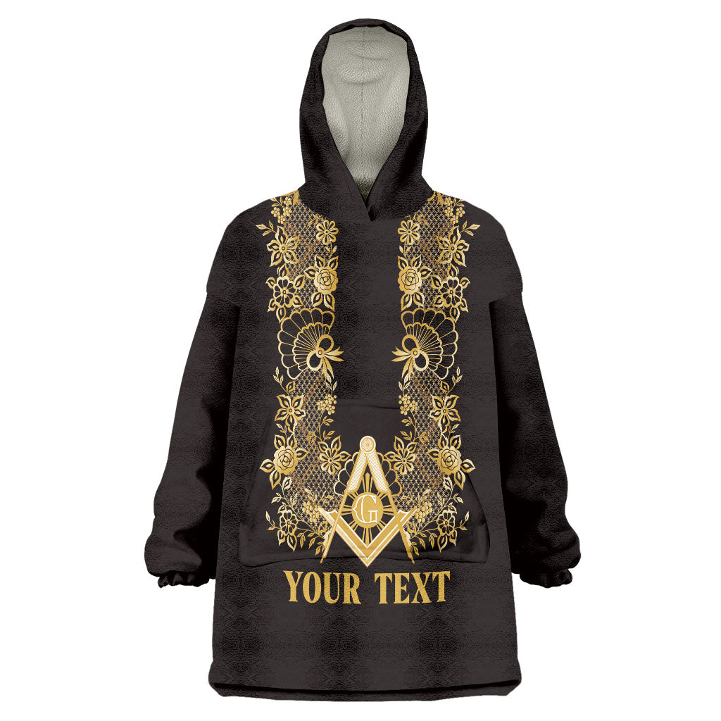 Personalised Filipino Freemasonry Wearable Blanket Hoodie Masonic Barong Tagalog Inspired Ivory White LT14 One Size Ivory White - Polynesian Pride