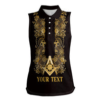 Personalised Filipino Freemasonry Women Sleeveless Polo Shirt Masonic Barong Tagalog Inspired Ivory White LT14 Female Ivory White - Polynesian Pride