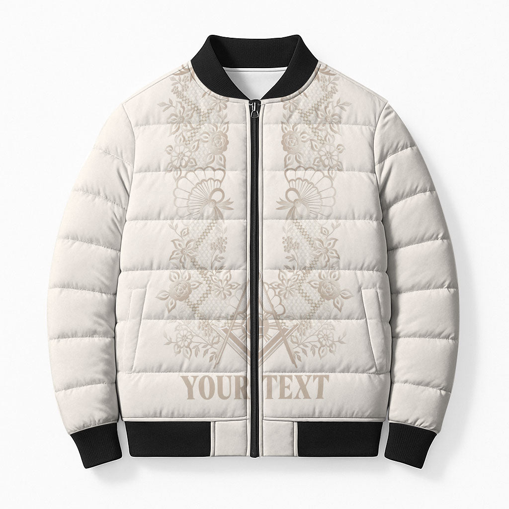Personalised Filipino Freemasonry Bomber Puffer Jacket Masonic Barong Tagalog Inspired Black LT14 Unisex Black - Polynesian Pride