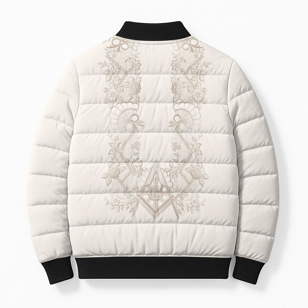 Personalised Filipino Freemasonry Bomber Puffer Jacket Masonic Barong Tagalog Inspired Black LT14 - Polynesian Pride
