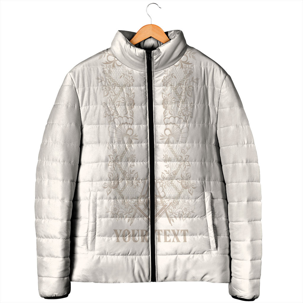 Personalised Filipino Freemasonry Padded Jacket Masonic Barong Tagalog Inspired Black LT14 - Polynesian Pride