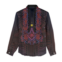 Personalised Philippines Barong Tagalog Freemasonry Women Casual Shirt Filipino Masonic Polynesian Pattern LT14 - Polynesian Pride