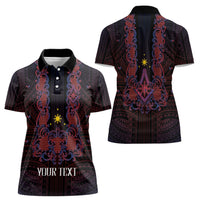 Personalised Philippines Barong Tagalog Freemasonry Women Polo Shirt Filipino Masonic Polynesian Pattern LT14 - Polynesian Pride
