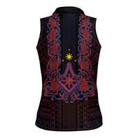 Personalised Philippines Barong Tagalog Freemasonry Women Sleeveless Polo Shirt Filipino Masonic Polynesian Pattern LT14 - Polynesian Pride