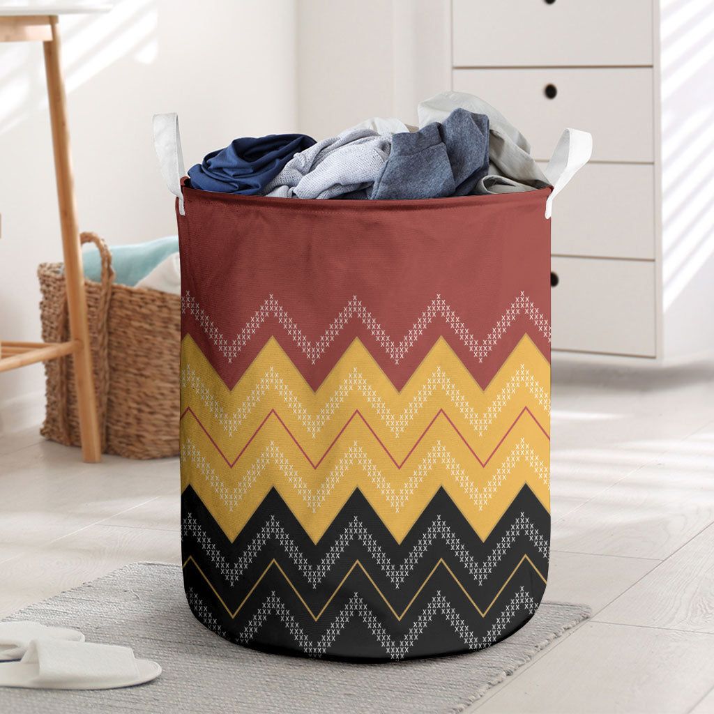 Kaokao Maori Tukutuku Inspired New Zealand Laundry Basket