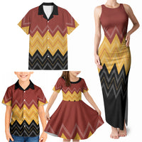 Kaokao Maori Tukutuku Inspired New Zealand Family Matching Tank Maxi Dress and Hawaiian Shirt LT14 - Polynesian Pride