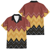 Kaokao Maori Tukutuku Inspired New Zealand Family Matching Tank Maxi Dress and Hawaiian Shirt LT14 Dad's Shirt - Short Sleeve Multicolor - Polynesian Pride