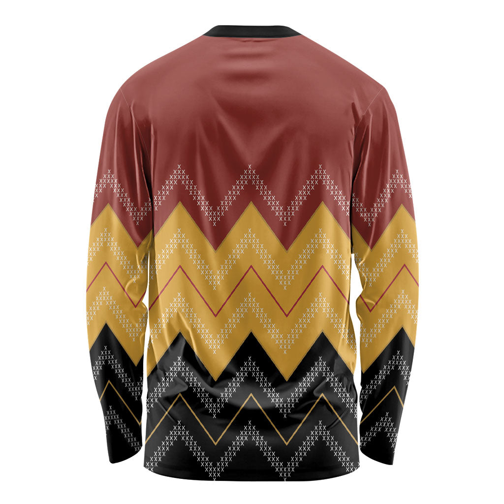 Kaokao Maori Tukutuku Inspired New Zealand Long Sleeve Shirt