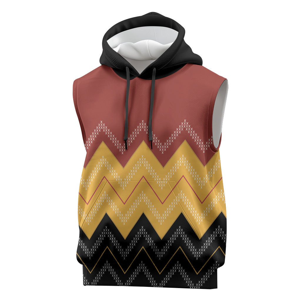 Kaokao Maori Tukutuku Inspired New Zealand Sleeveless Hoodie