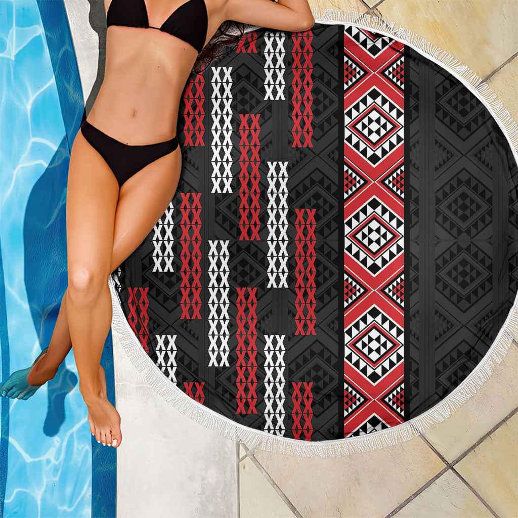 Roimata Toroa Maori Taniko Inspired New Zealand Beach Blanket LT14 - Polynesian Pride