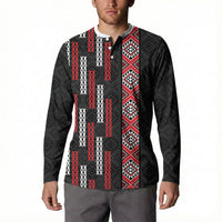 Roimata Toroa Maori Taniko Inspired New Zealand Button Sweatshirt LT14 - Polynesian Pride