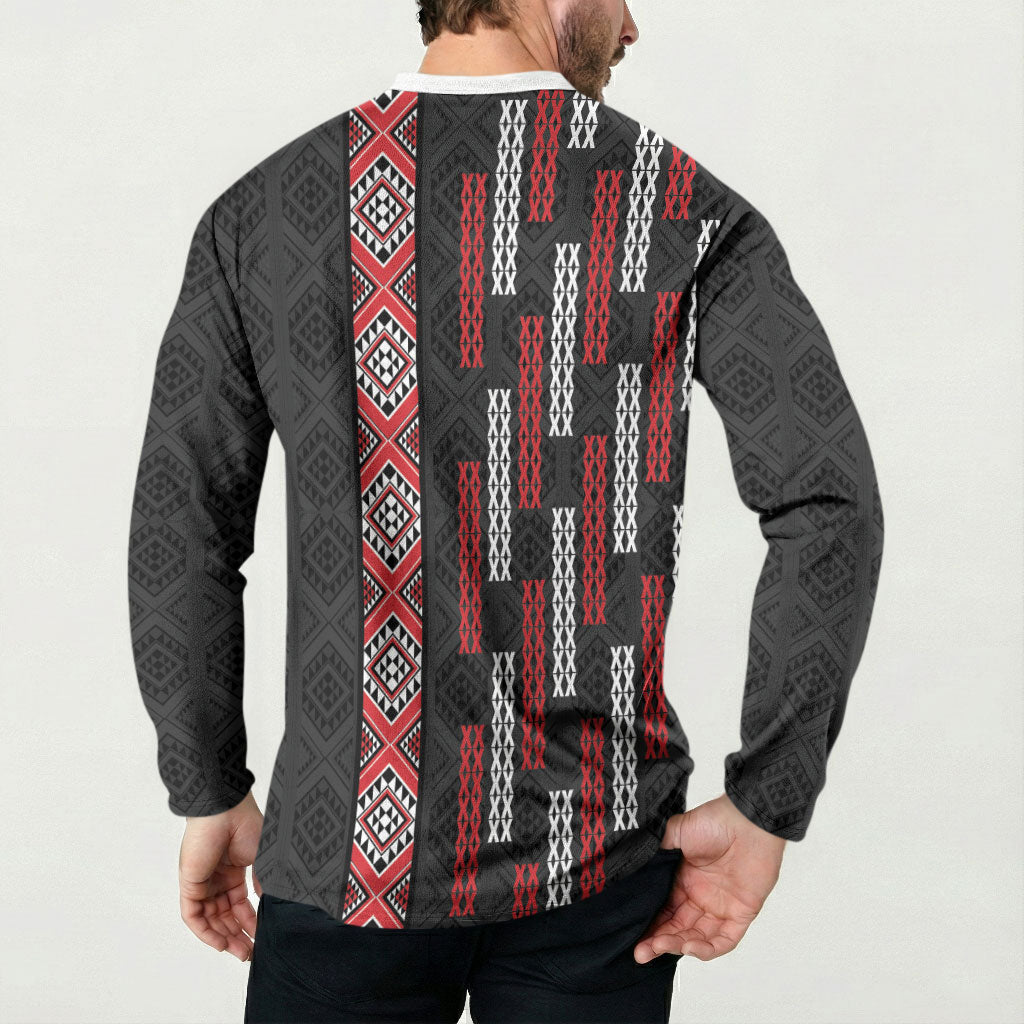 Roimata Toroa Maori Taniko Inspired New Zealand Button Sweatshirt LT14 - Polynesian Pride