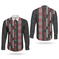 Roimata Toroa Maori Taniko Inspired New Zealand Couples Matching Mermaid Dress and Long Sleeve Button Shirt LT14 - Polynesian Pride