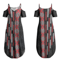 Roimata Toroa Maori Taniko Inspired New Zealand Couples Matching Summer Maxi Dress and Hawaiian Shirt LT14 - Polynesian Pride