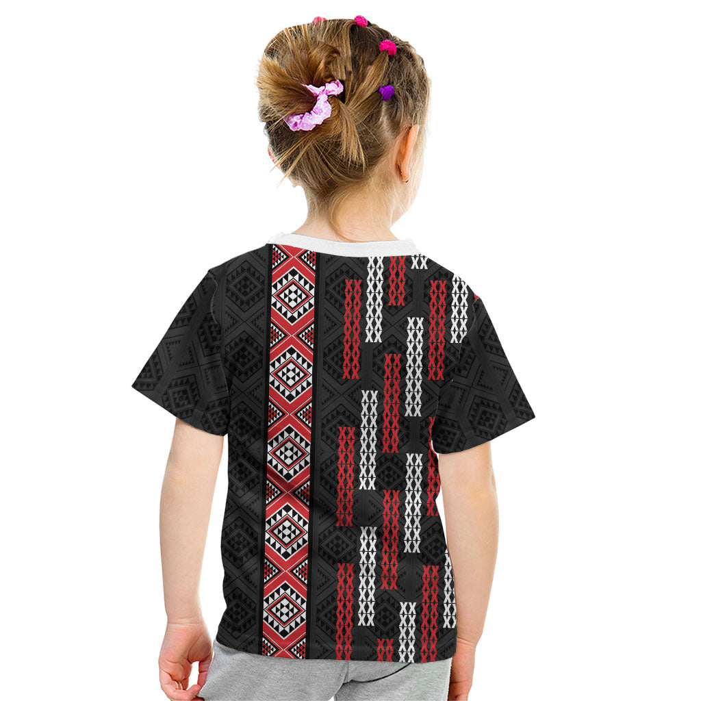 Roimata Toroa Maori Taniko Inspired New Zealand Kid T Shirt LT14 - Polynesian Pride