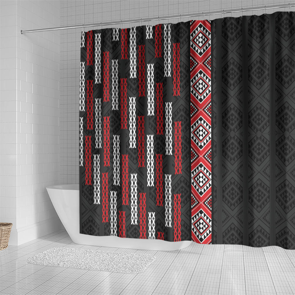 Roimata Toroa Maori Taniko Inspired New Zealand Shower Curtain LT14 - Polynesian Pride