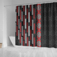 Roimata Toroa Maori Taniko Inspired New Zealand Shower Curtain LT14 - Polynesian Pride