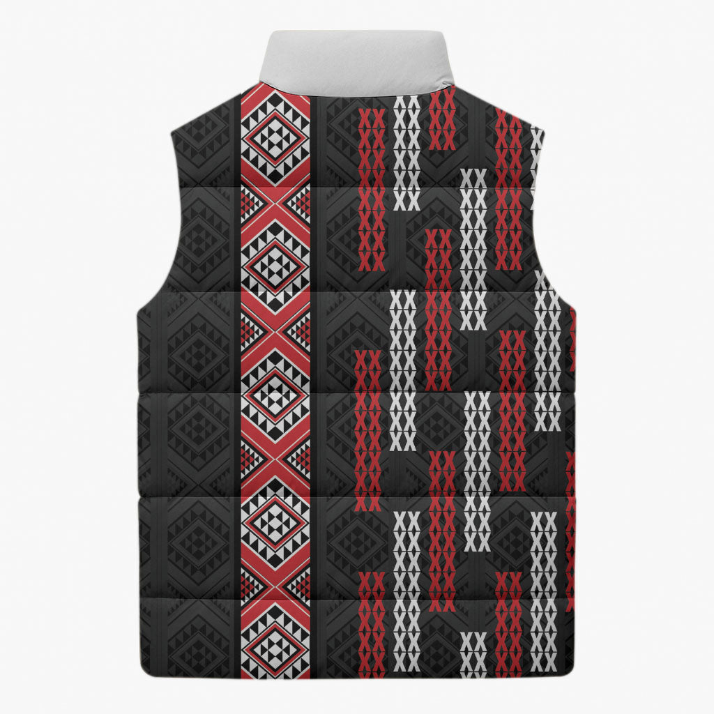 Roimata Toroa Maori Taniko Inspired New Zealand Sleeveless Puffer Jacket LT14 - Polynesian Pride
