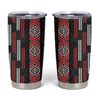 Roimata Toroa Maori Taniko Inspired New Zealand Tumbler Cup LT14 Black - Polynesian Pride
