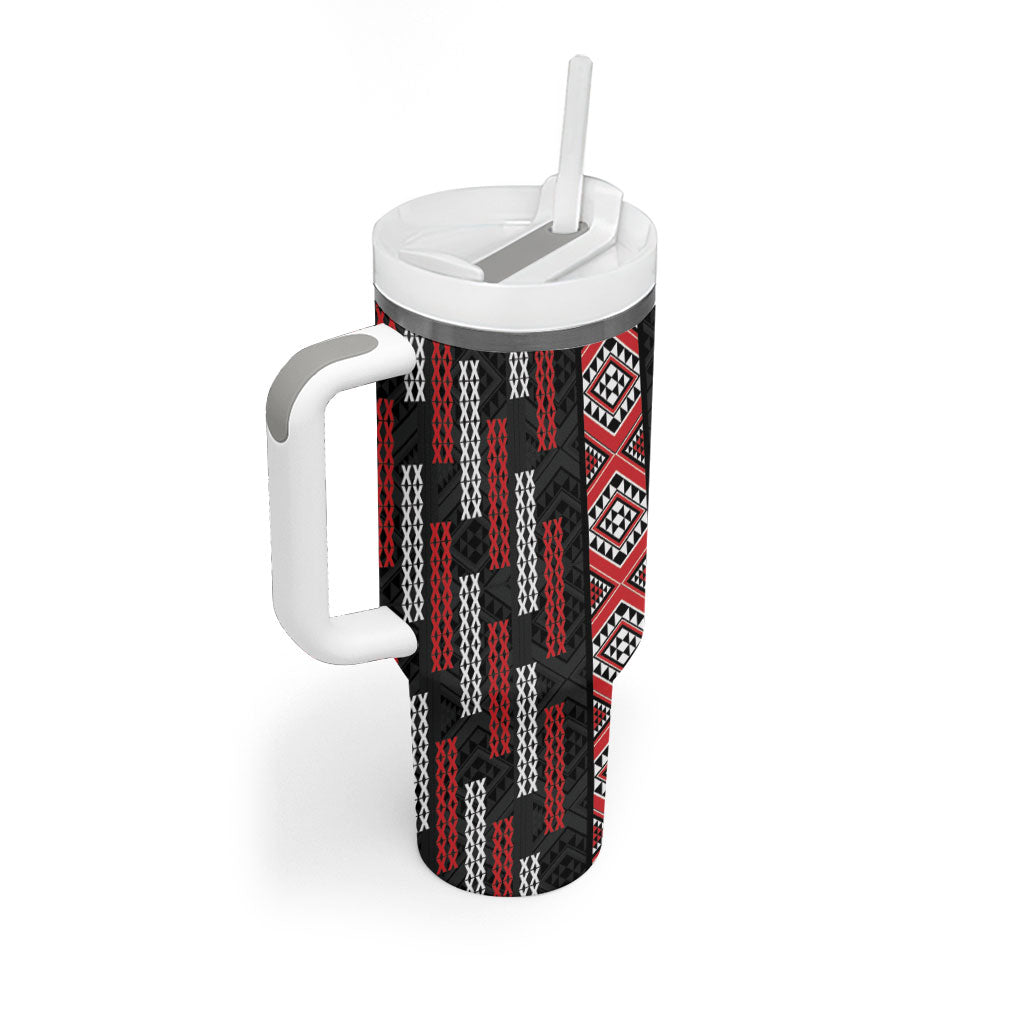 Roimata Toroa Maori Taniko Inspired New Zealand Tumbler With Handle LT14 - Polynesian Pride