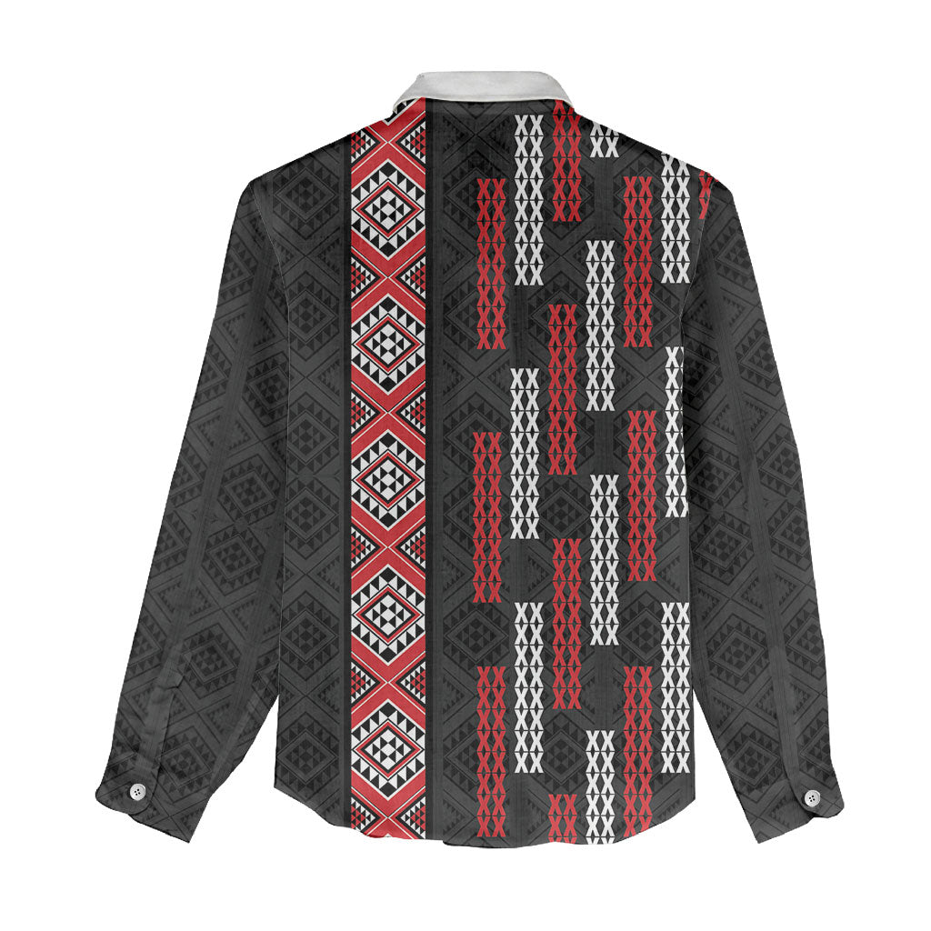 Roimata Toroa Maori Taniko Inspired New Zealand Women Casual Shirt LT14 - Polynesian Pride