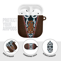 New Zealand Whakairo AirPods Case Tiki Maori Carving Taniko Motifs LT14 - Polynesian Pride