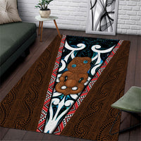 New Zealand Whakairo Area Rug Tiki Maori Carving Taniko Motifs LT14 Multicolor - Polynesian Pride